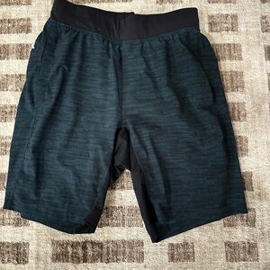 Men's Lululemon Black and Green Shorts